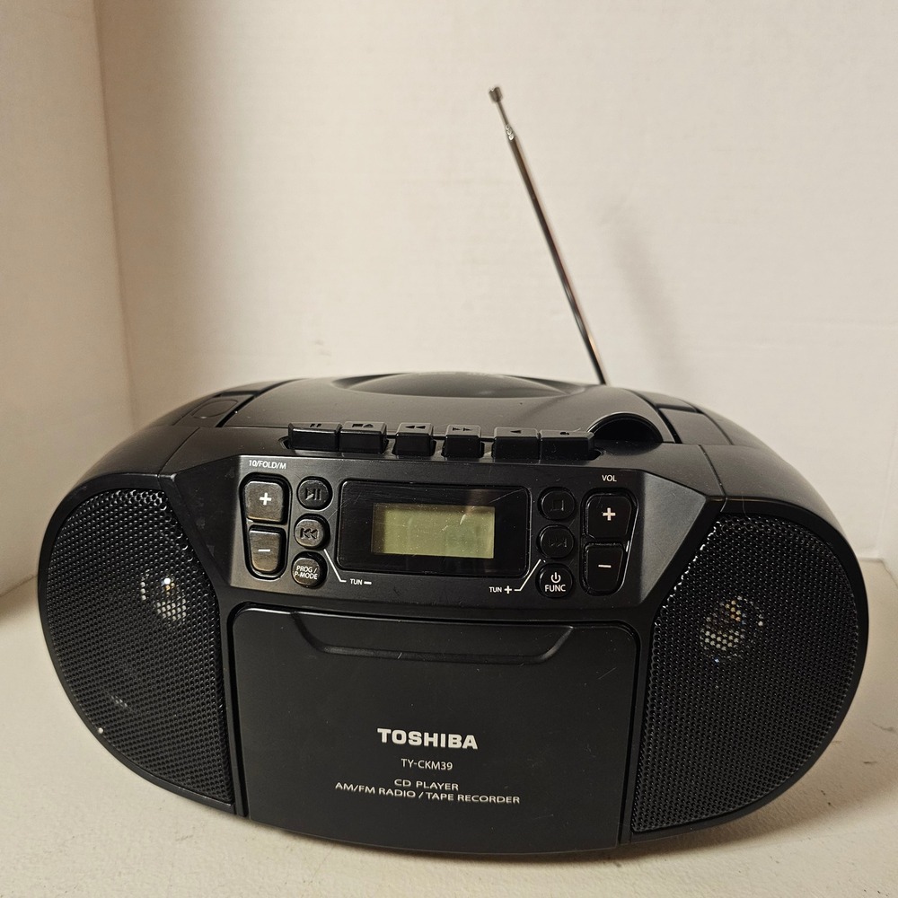 Toshiba TY-CKM39 Portable CD Player AM/FM Radio Cassette Tape Recorder Black